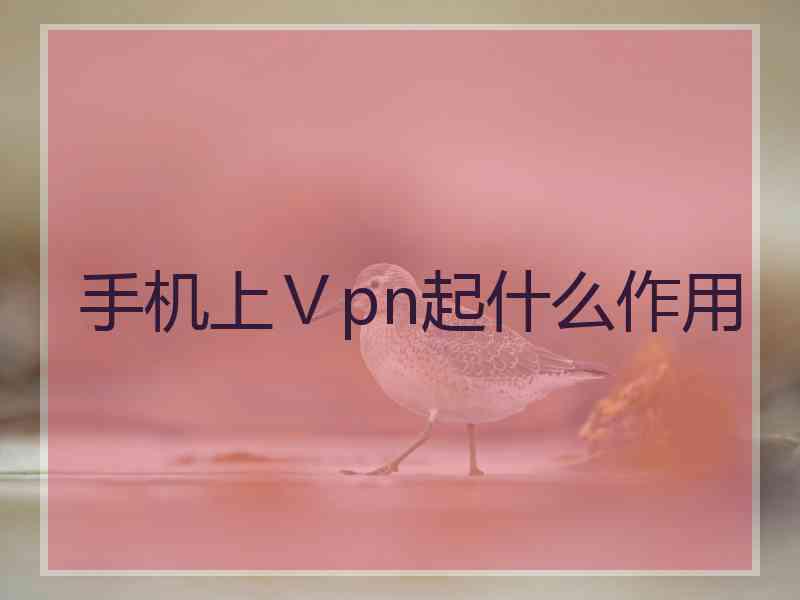 手机上Ⅴpn起什么作用