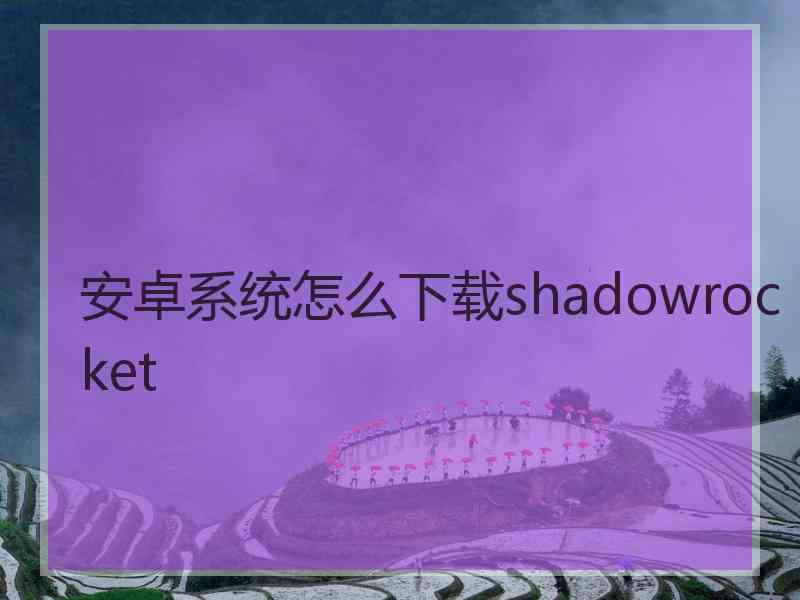 安卓系统怎么下载shadowrocket