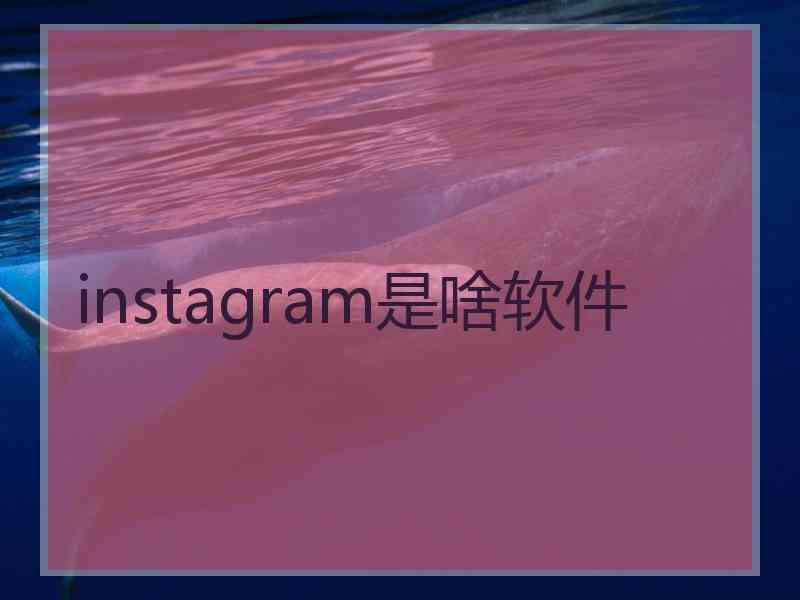 instagram是啥软件