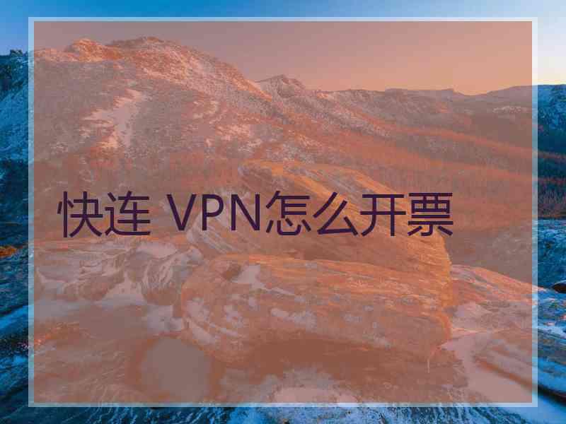 快连 VPN怎么开票