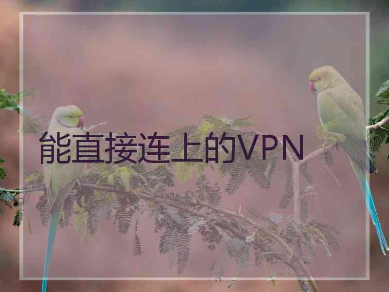 能直接连上的VPN