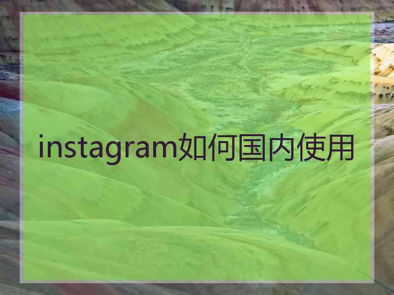 instagram如何国内使用