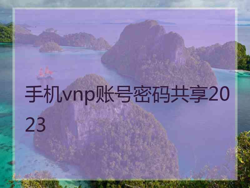 手机vnp账号密码共享2023