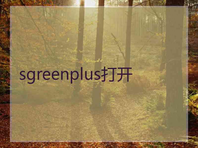 sgreenplus打开