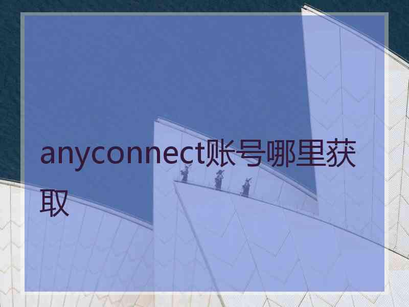 anyconnect账号哪里获取