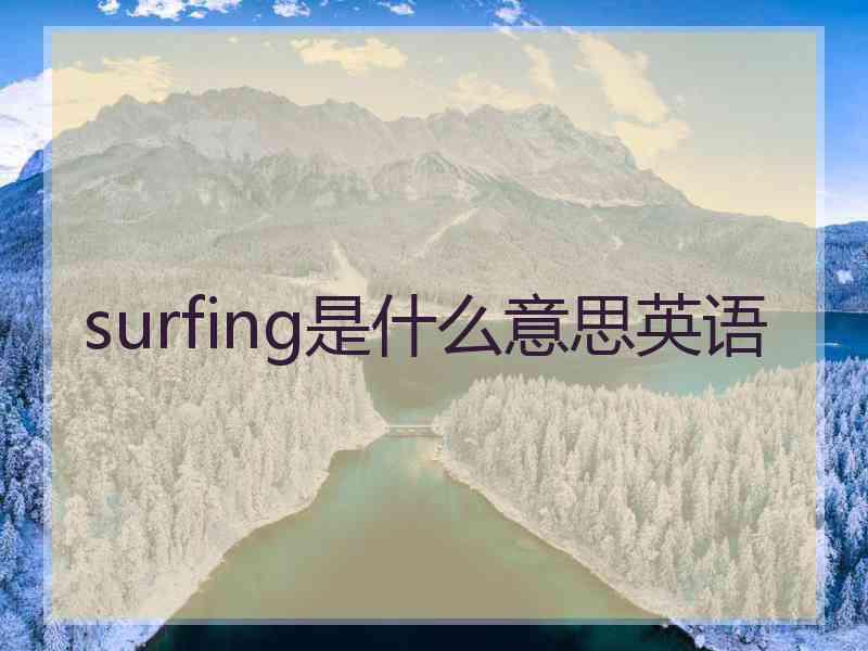 surfing是什么意思英语