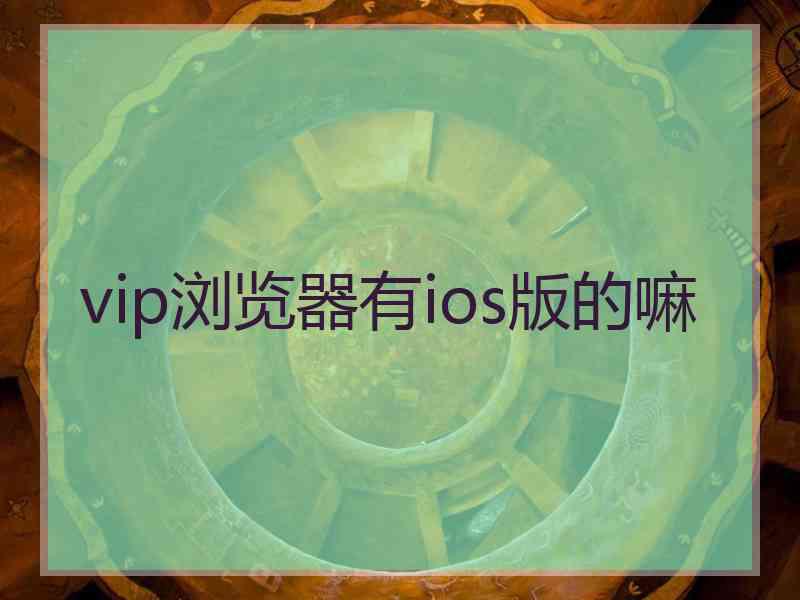 vip浏览器有ios版的嘛