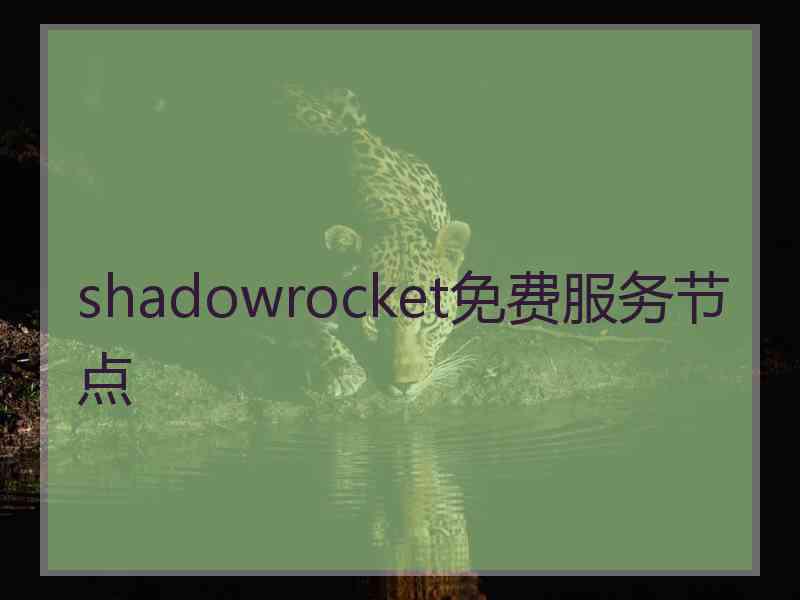 shadowrocket免费服务节点