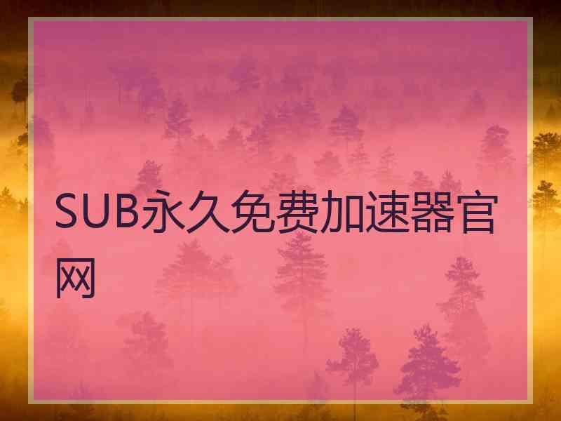 SUB永久免费加速器官网