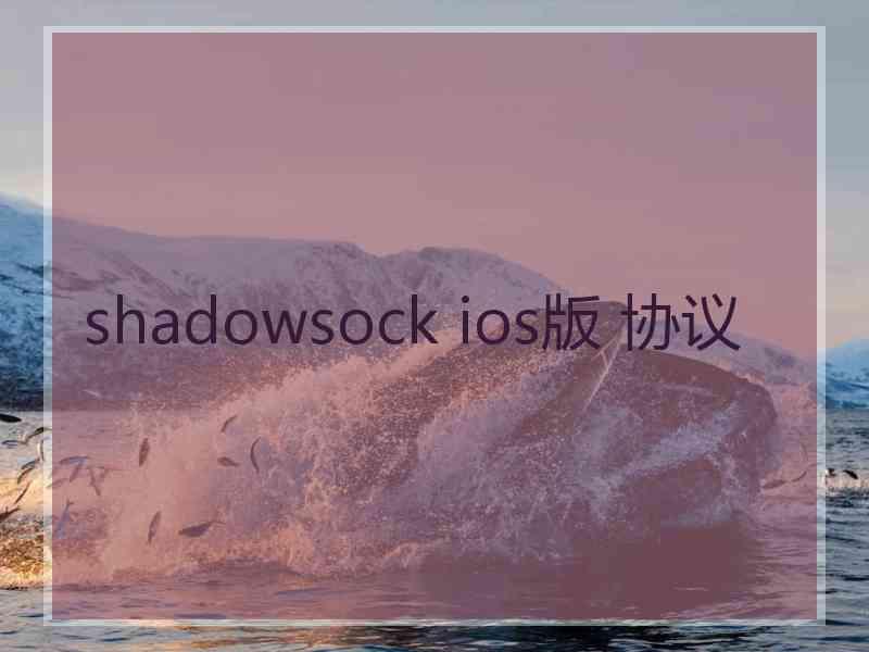 shadowsock ios版 协议