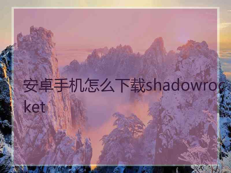 安卓手机怎么下载shadowrocket