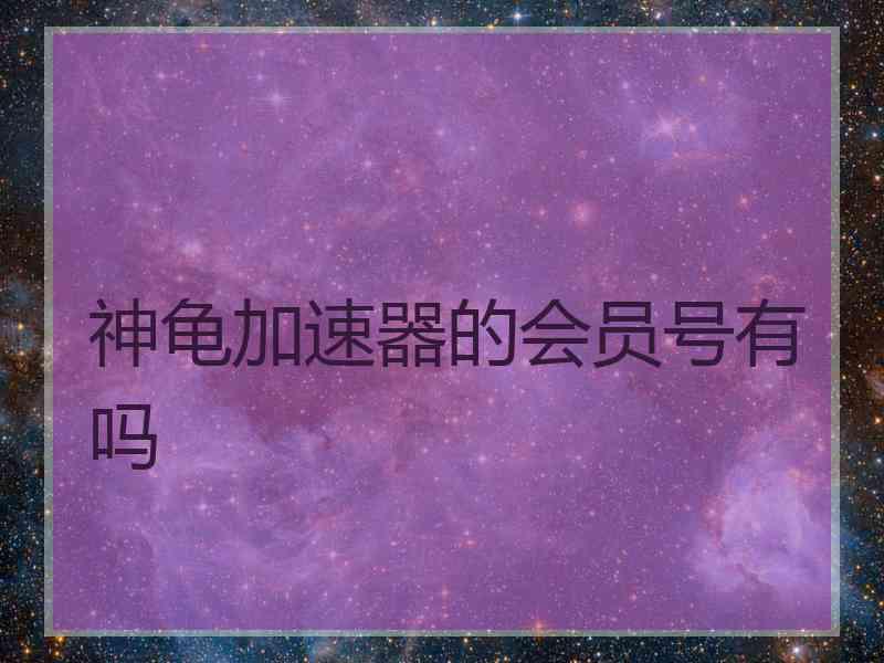 神龟加速器的会员号有吗