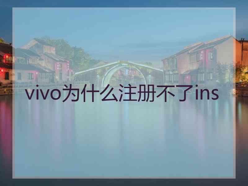 vivo为什么注册不了ins